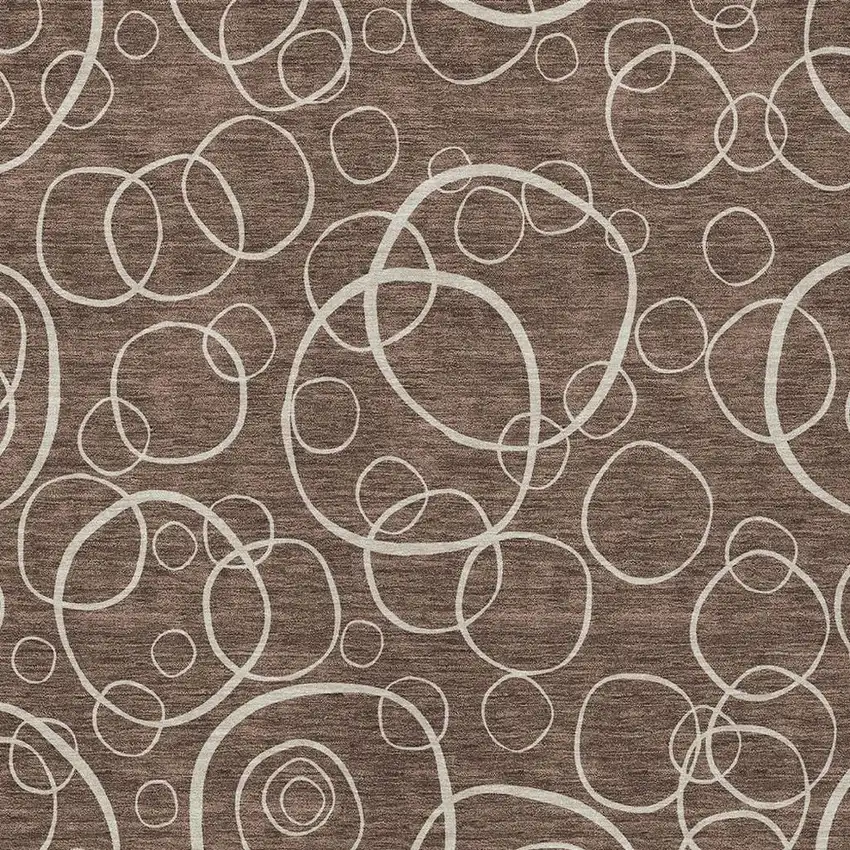 Brown And Beige Geometric Washable Indoor Outdoor Area Rug Photo 2