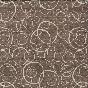 Photo of Brown And Beige Geometric Washable Indoor Outdoor Area Rug