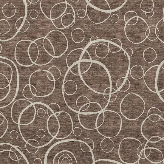 Brown And Beige Geometric Washable Indoor Outdoor Area Rug Photo 2