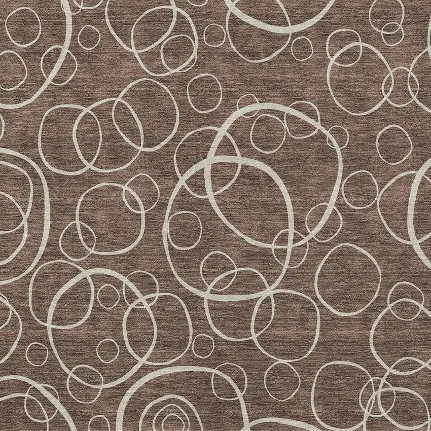 Brown And Beige Geometric Washable Indoor Outdoor Area Rug Photo 2