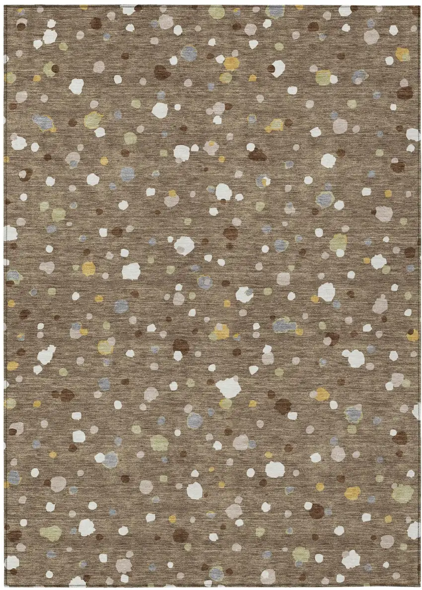 Brown And Beige Geometric Washable Indoor Outdoor Area Rug Photo 2