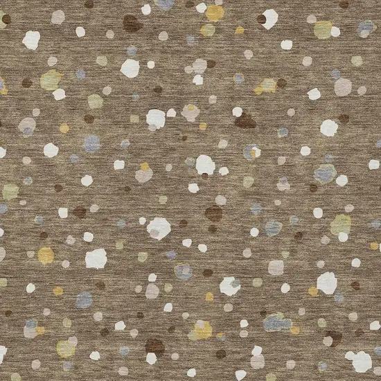 Brown And Beige Geometric Washable Indoor Outdoor Area Rug Photo 3
