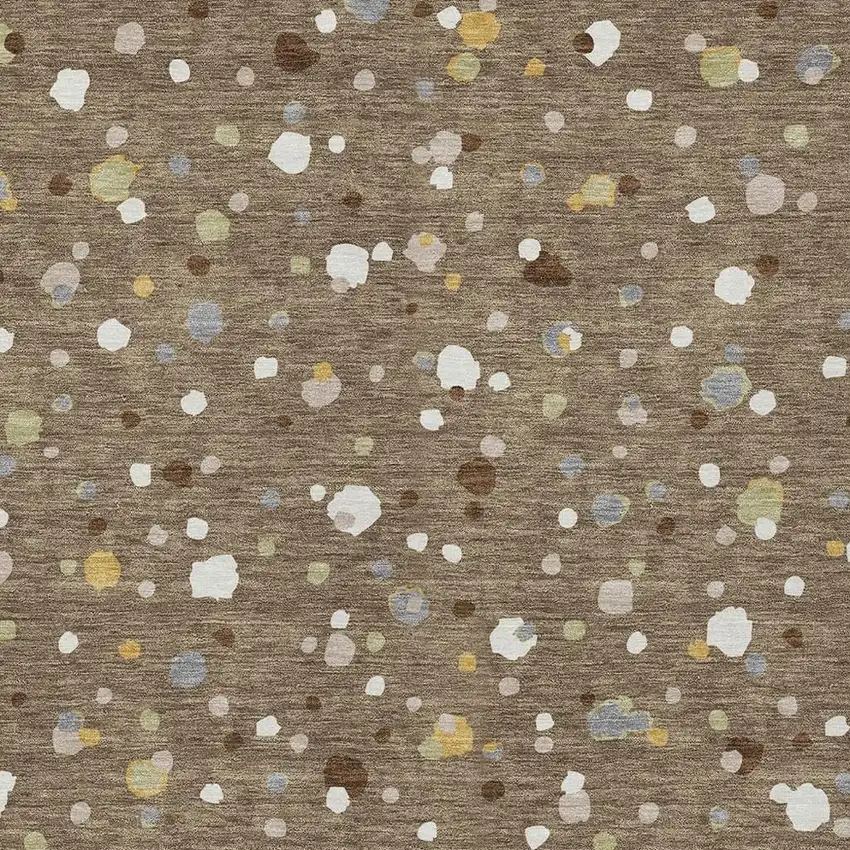 Brown And Beige Geometric Washable Indoor Outdoor Area Rug Photo 3