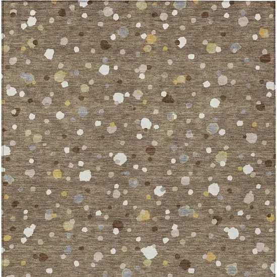 Brown And Beige Geometric Washable Indoor Outdoor Area Rug Photo 4