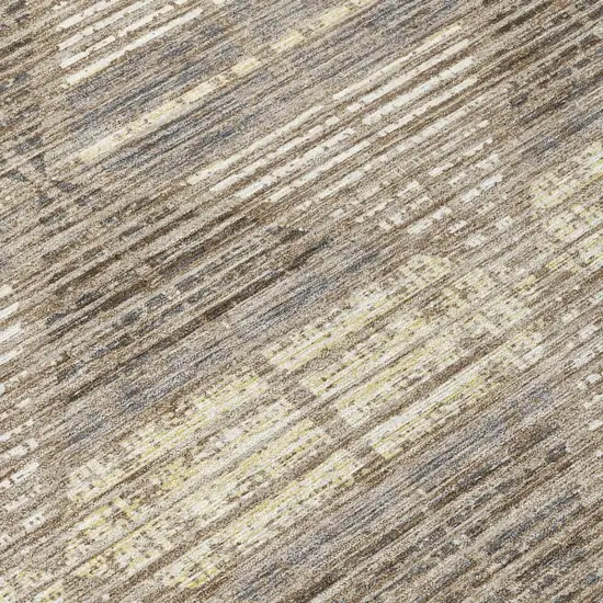 Brown And Beige Geometric Washable Indoor Outdoor Area Rug Photo 8