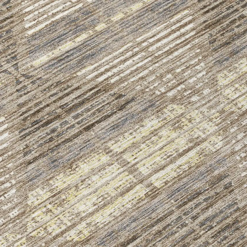 Brown And Beige Geometric Washable Indoor Outdoor Area Rug Photo 8