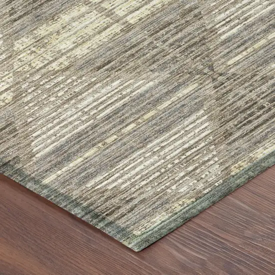 Brown And Beige Geometric Washable Indoor Outdoor Area Rug Photo 7