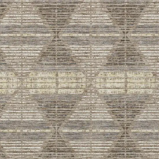 Brown And Beige Geometric Washable Indoor Outdoor Area Rug Photo 3