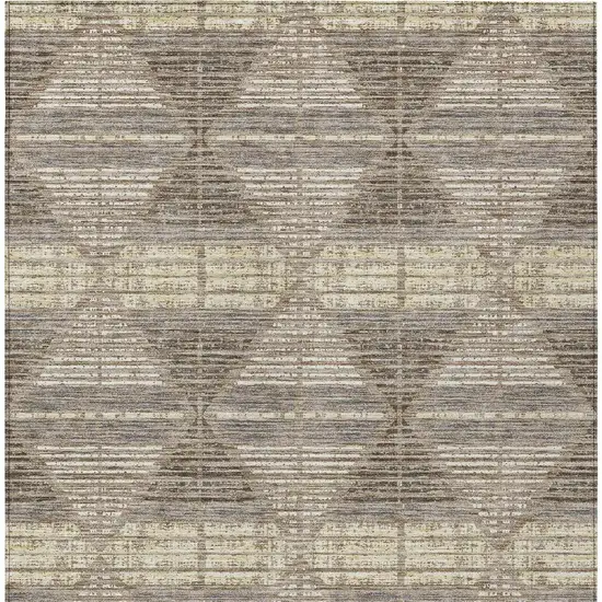 Brown And Beige Geometric Washable Indoor Outdoor Area Rug Photo 4