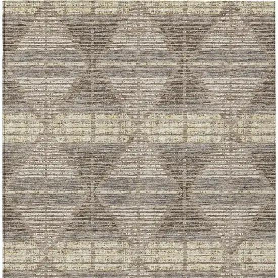 Brown And Beige Geometric Washable Indoor Outdoor Area Rug Photo 6