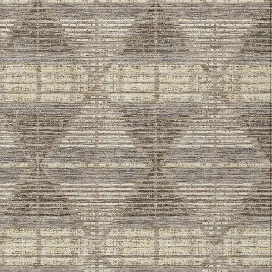 Brown And Beige Geometric Washable Indoor Outdoor Area Rug Photo 5
