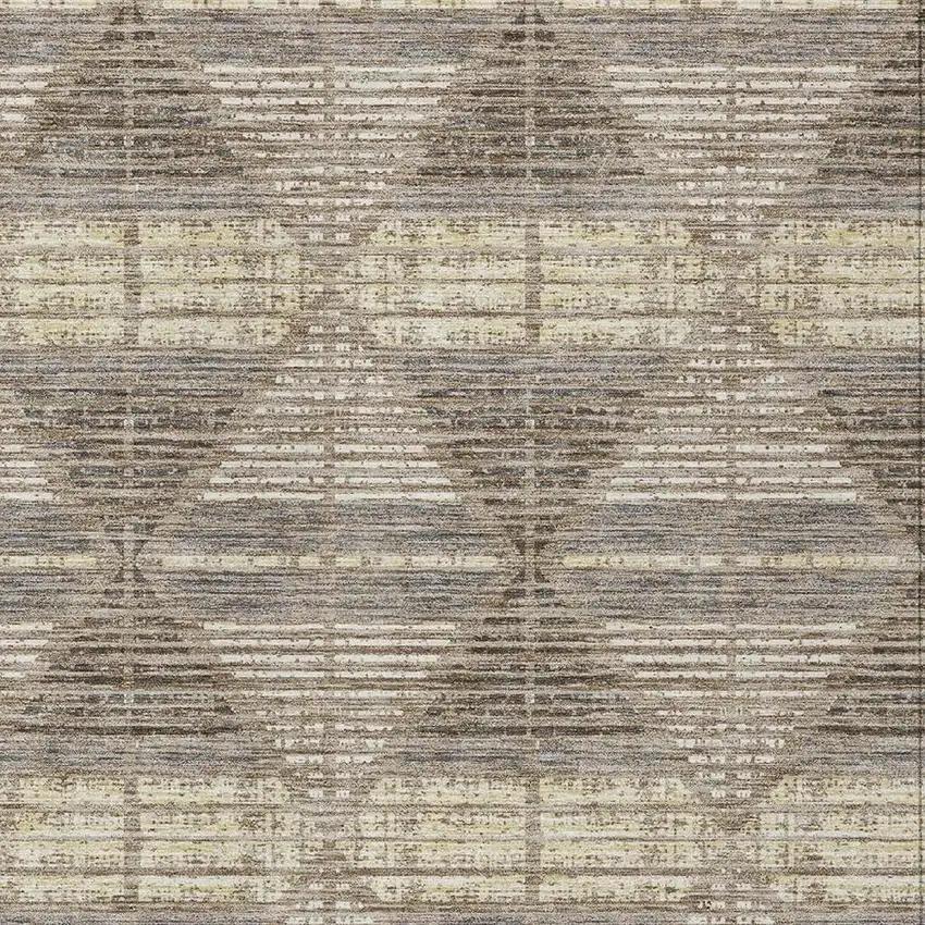 Brown And Beige Geometric Washable Indoor Outdoor Area Rug Photo 5