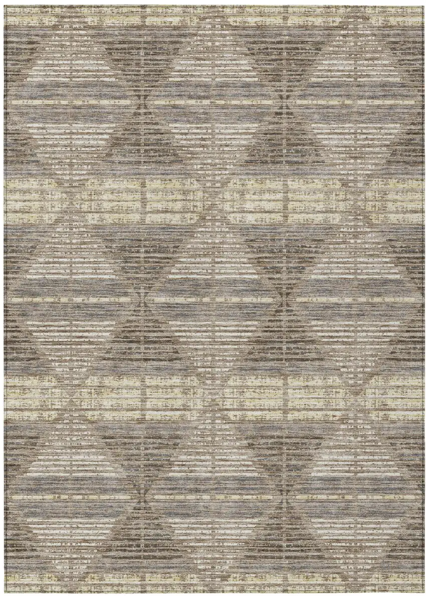 Brown And Beige Geometric Washable Indoor Outdoor Area Rug Photo 2