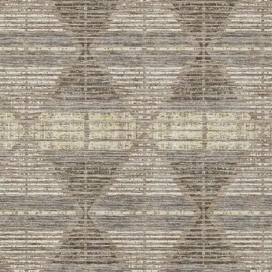 Brown And Beige Geometric Washable Indoor Outdoor Area Rug Photo 5
