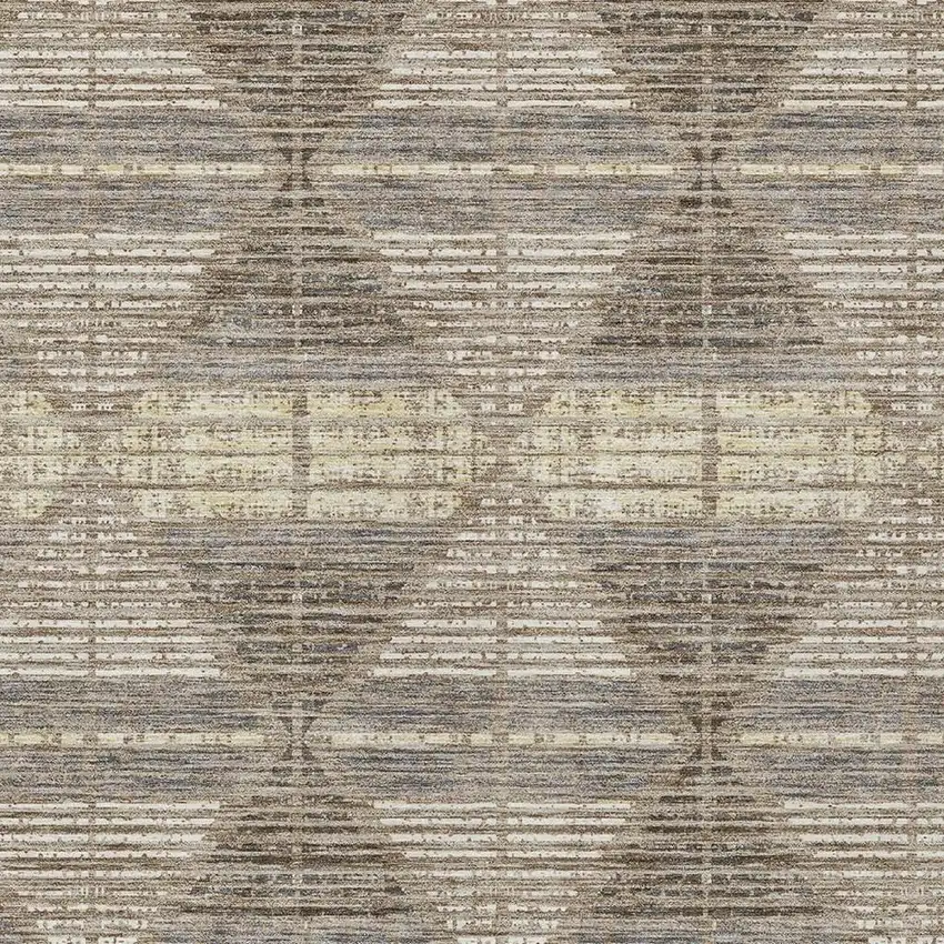 Brown And Beige Geometric Washable Indoor Outdoor Area Rug Photo 5