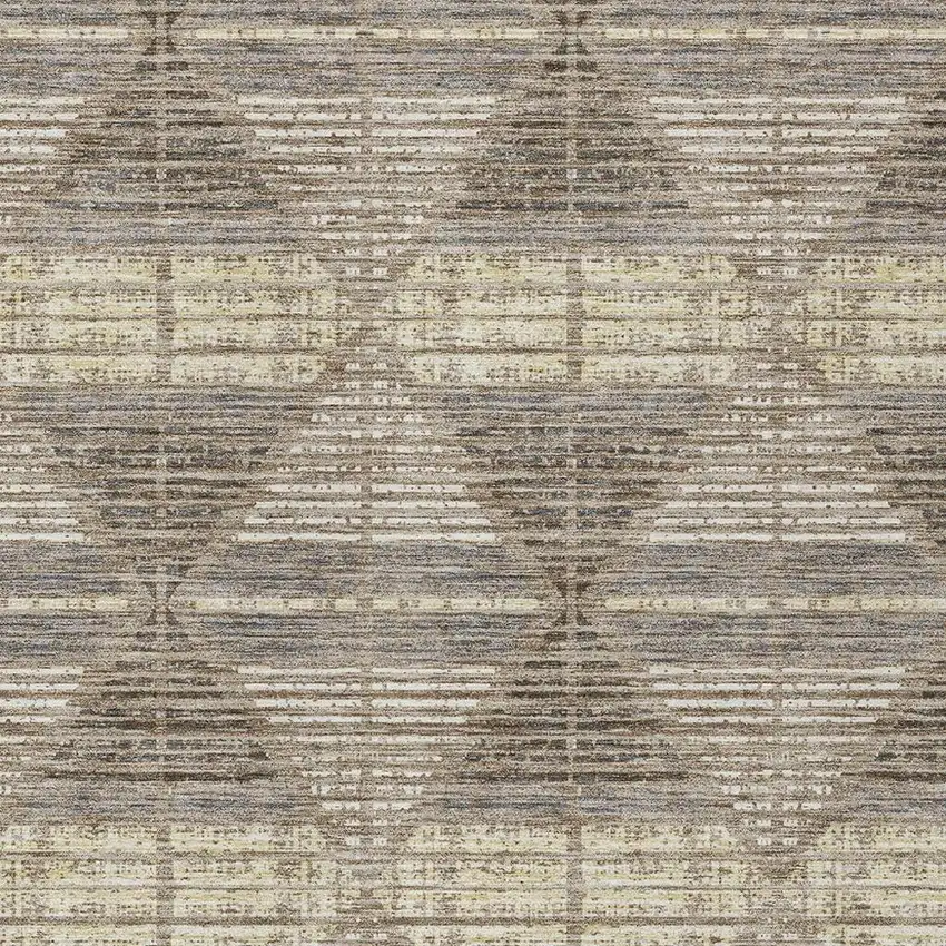 Brown And Beige Geometric Washable Indoor Outdoor Area Rug Photo 3