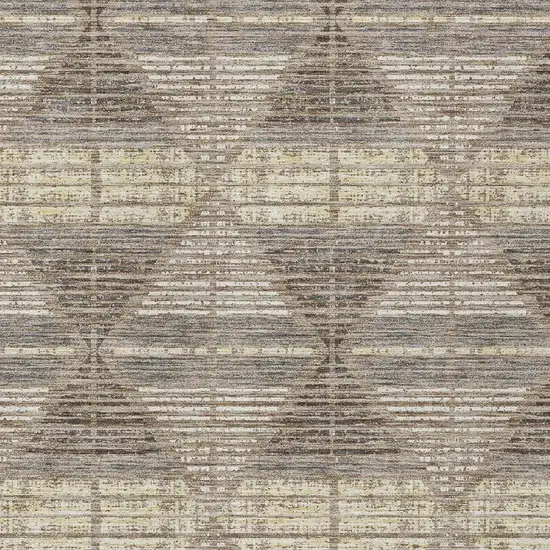 Brown And Beige Geometric Washable Indoor Outdoor Area Rug Photo 3