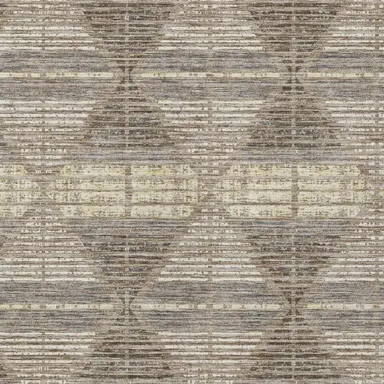 Brown And Beige Geometric Washable Indoor Outdoor Area Rug Photo 4
