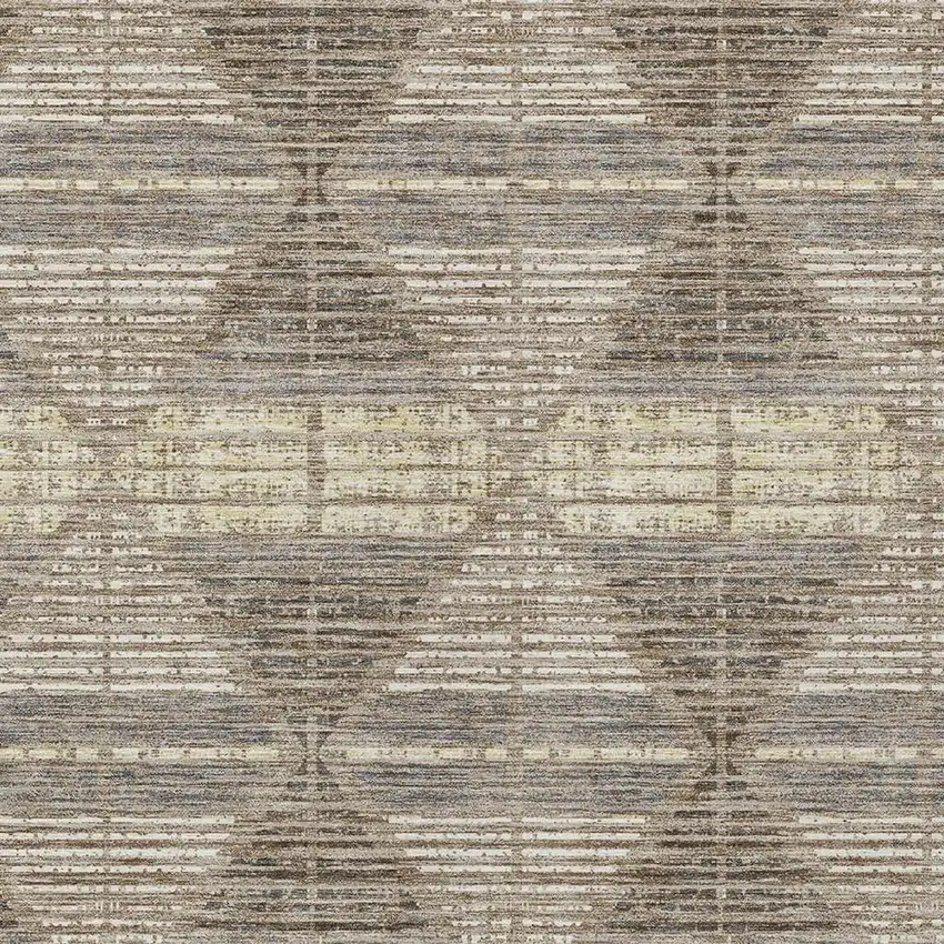 Brown And Beige Geometric Washable Indoor Outdoor Area Rug Photo 4