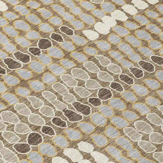 Brown And Beige Geometric Washable Indoor Outdoor Area Rug Photo 4