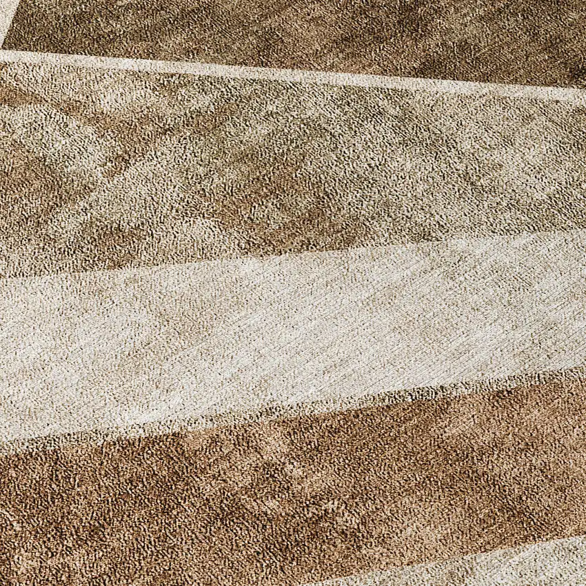 Brown And Beige Geometric Washable Indoor Outdoor Area Rug Photo 7