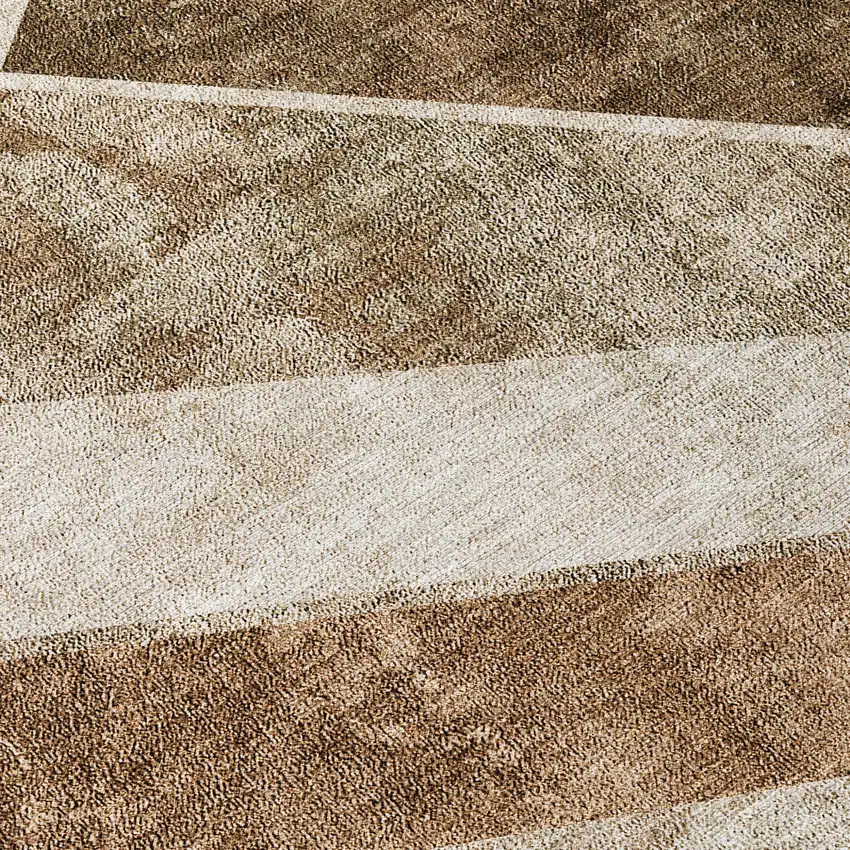 Brown And Beige Geometric Washable Indoor Outdoor Area Rug Photo 7