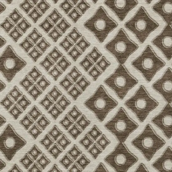 Brown And Beige Geometric Washable Indoor Outdoor Area Rug Photo 6