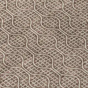 Photo of Brown And Beige Geometric Washable Indoor Outdoor Area Rug