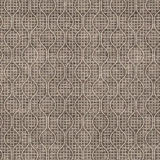 Brown And Beige Geometric Washable Indoor Outdoor Area Rug Photo 6