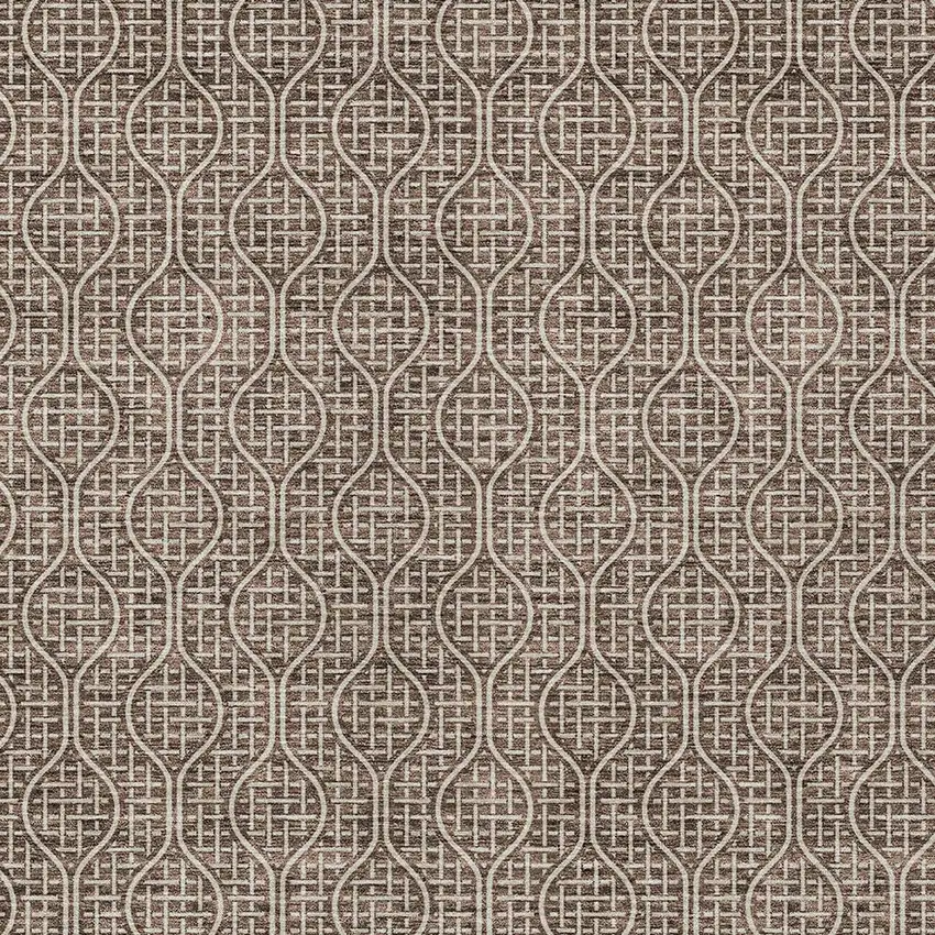 Brown And Beige Geometric Washable Indoor Outdoor Area Rug Photo 6