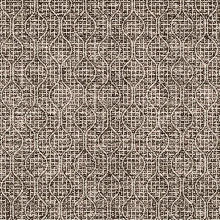 Brown And Beige Geometric Washable Indoor Outdoor Area Rug Photo 6