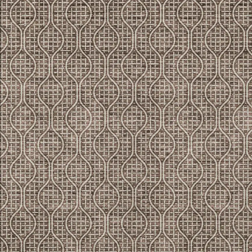 Brown And Beige Geometric Washable Indoor Outdoor Area Rug Photo 6