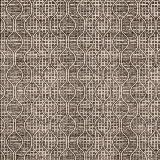 Brown And Beige Geometric Washable Indoor Outdoor Area Rug Photo 6