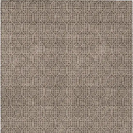 Brown And Beige Geometric Washable Indoor Outdoor Area Rug Photo 7