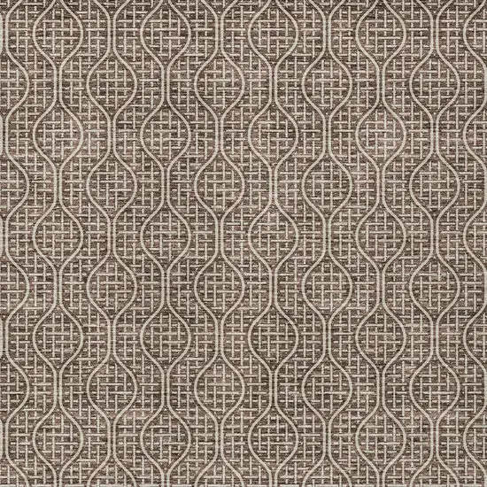 Brown And Beige Geometric Washable Indoor Outdoor Area Rug Photo 6