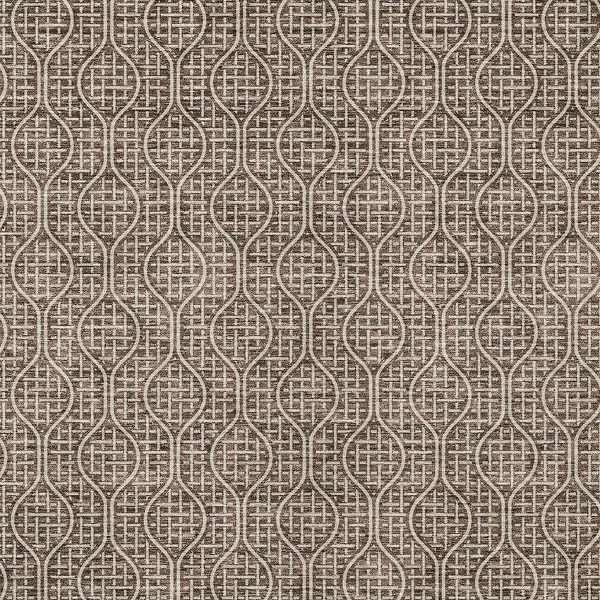 Brown And Beige Geometric Washable Indoor Outdoor Area Rug Photo 6