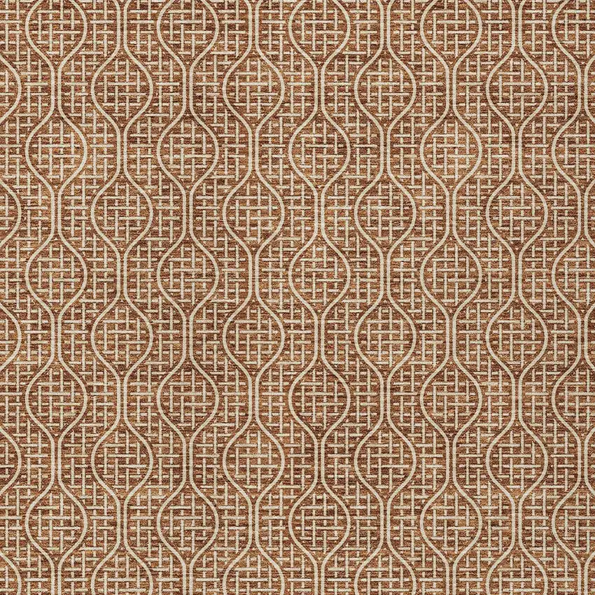 Brown And Beige Geometric Washable Indoor Outdoor Area Rug Photo 6