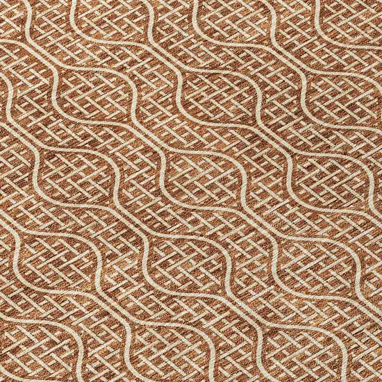 Brown And Beige Geometric Washable Indoor Outdoor Area Rug Photo 5