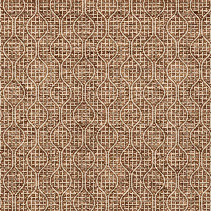 Brown And Beige Geometric Washable Indoor Outdoor Area Rug Photo 6