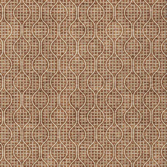 Brown And Beige Geometric Washable Indoor Outdoor Area Rug Photo 6