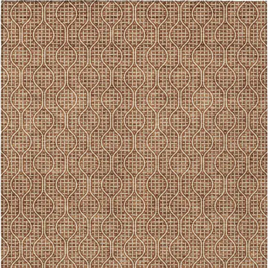 Brown And Beige Geometric Washable Indoor Outdoor Area Rug Photo 7