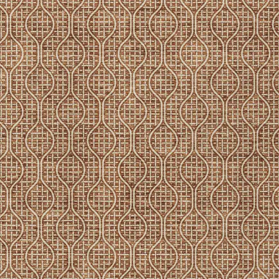 Brown And Beige Geometric Washable Indoor Outdoor Area Rug Photo 6