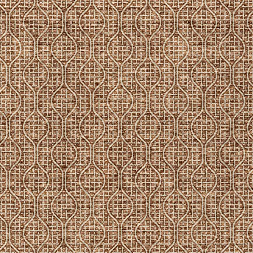 Brown And Beige Geometric Washable Indoor Outdoor Area Rug Photo 6