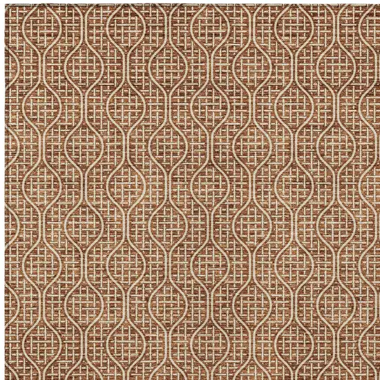 Brown And Beige Geometric Washable Indoor Outdoor Area Rug Photo 6