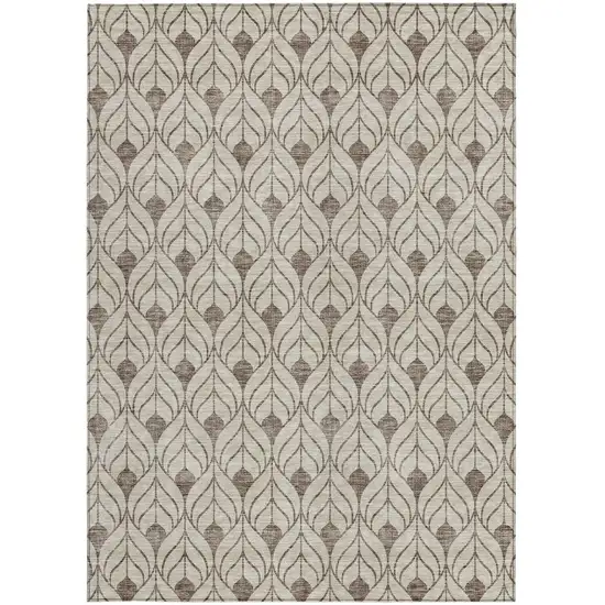 Brown And Beige Geometric Washable Indoor Outdoor Area Rug Photo 6