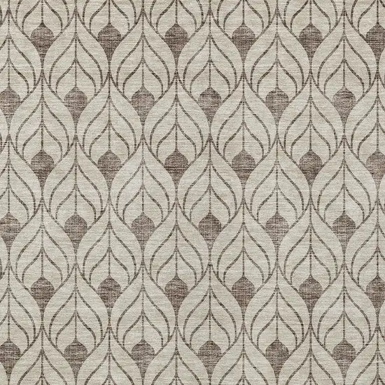 Brown And Beige Geometric Washable Indoor Outdoor Area Rug Photo 7