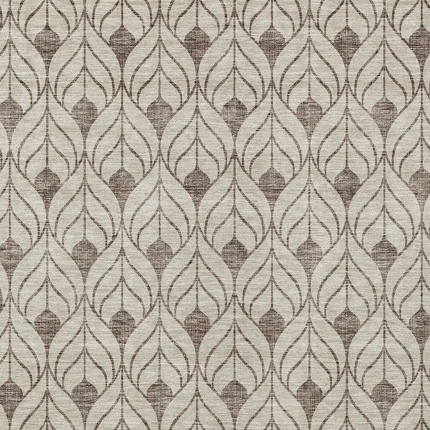 Brown And Beige Geometric Washable Indoor Outdoor Area Rug Photo 7