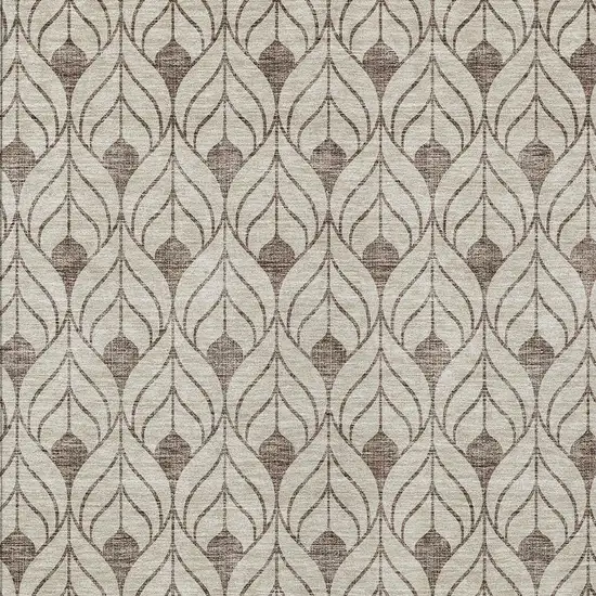 Brown And Beige Geometric Washable Indoor Outdoor Area Rug Photo 5