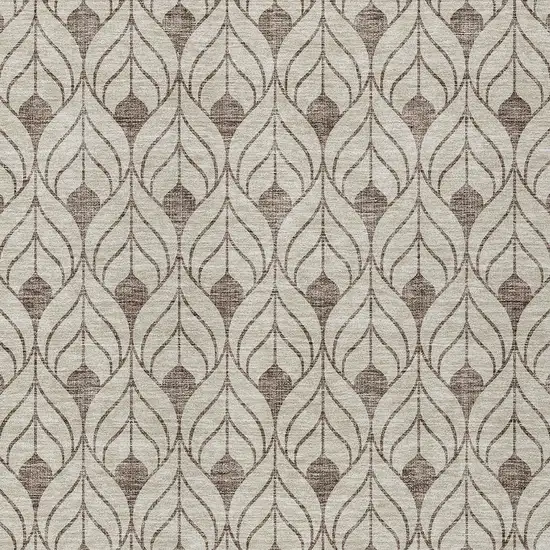 Brown And Beige Geometric Washable Indoor Outdoor Area Rug Photo 5