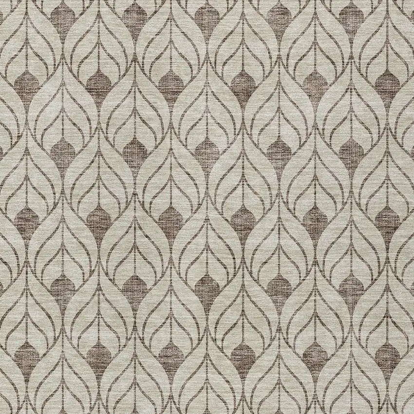 Brown And Beige Geometric Washable Indoor Outdoor Area Rug Photo 5